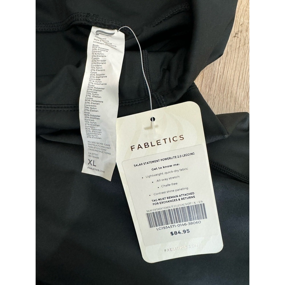 Fabletics Women's XL Salar Statement Powerlite 2.0 Leggings Black NWT - Picture 3 of 9